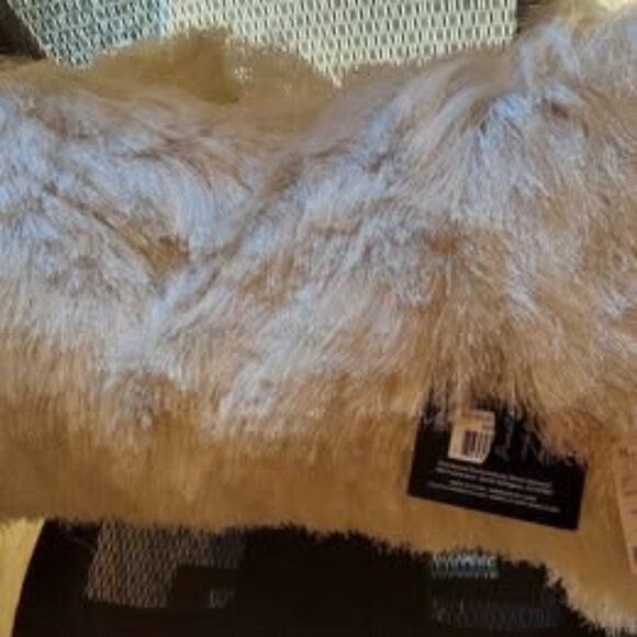 Other - New White Silky Shag Throw Pillow